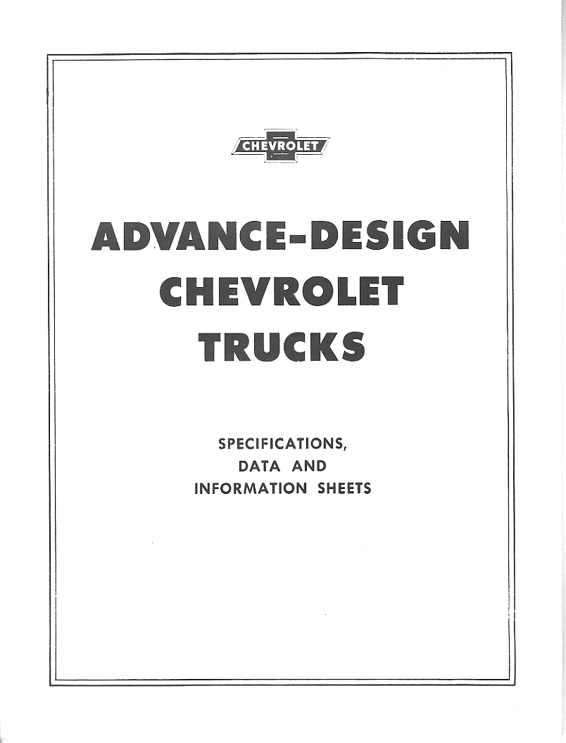 1947 Chevrolet Truck Data Sheets